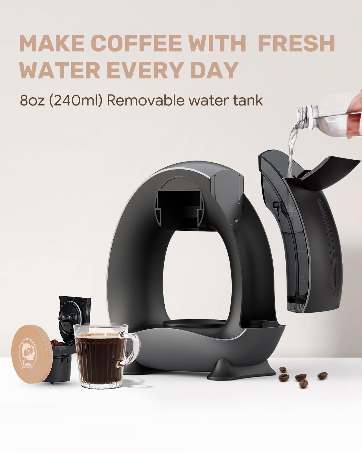 2-in-1 Mini Single Serve Coffee Maker H319