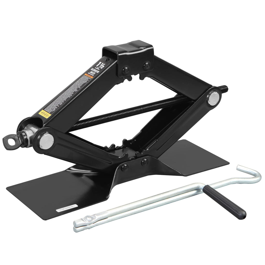 Steel Scissor Lift Jack Car Kit, 1.5 Ton Capacity, Black K484797