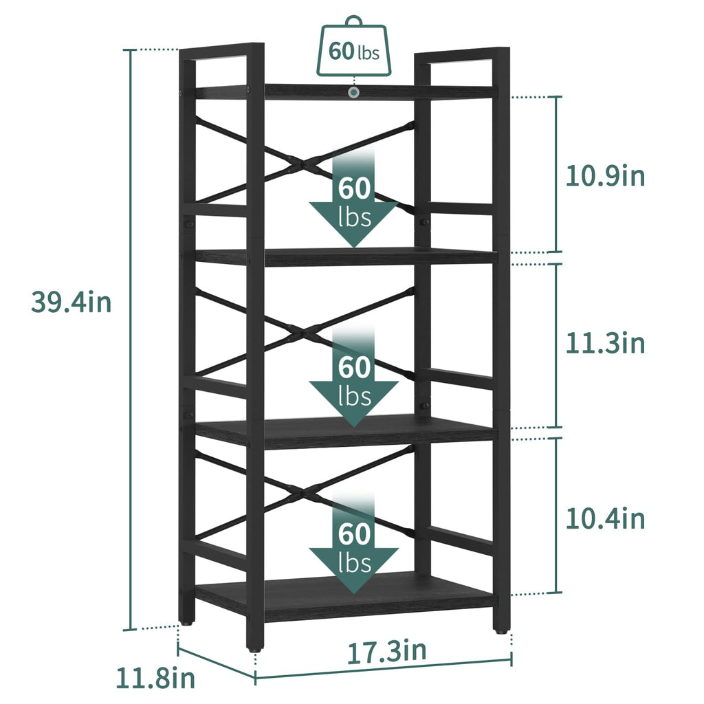 4 Tier Metal Wood Bookshelf I9366
