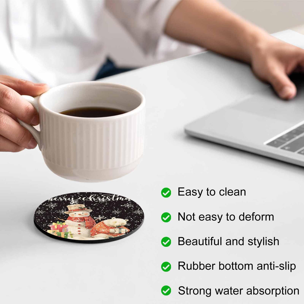 Black Silicone Coasters Set of 2 U528759