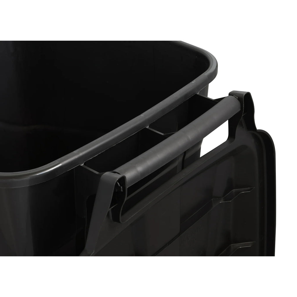 Black 45 Gallon Wheeled Plastic Garbage Can with Lid D60245