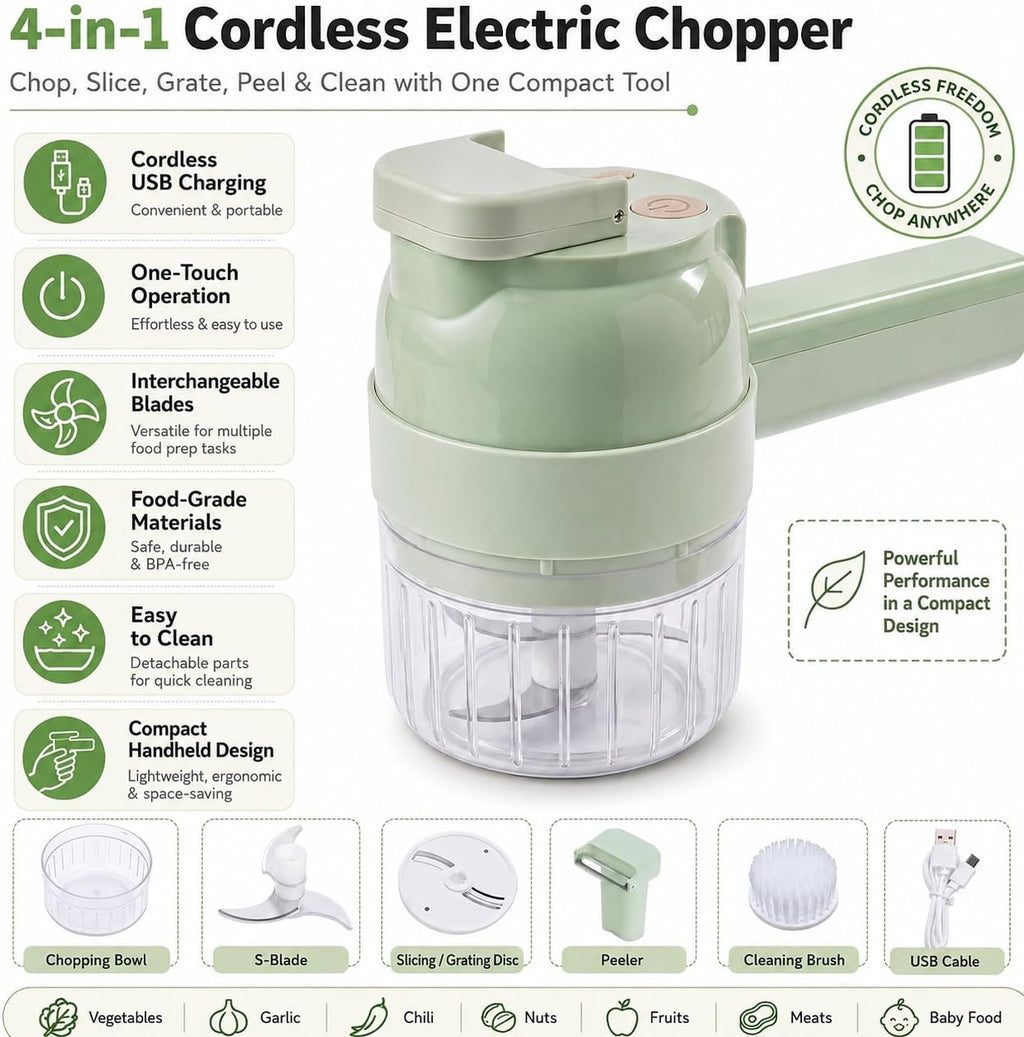 4 in 1 Handheld Electric Vegetable Chopper B6621