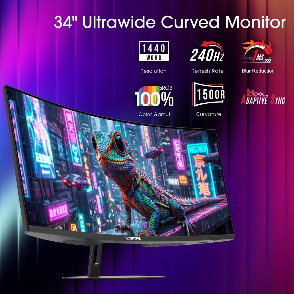 Curved 34-inch Gaming Monitor 3440 x 1440 240Hz E4004