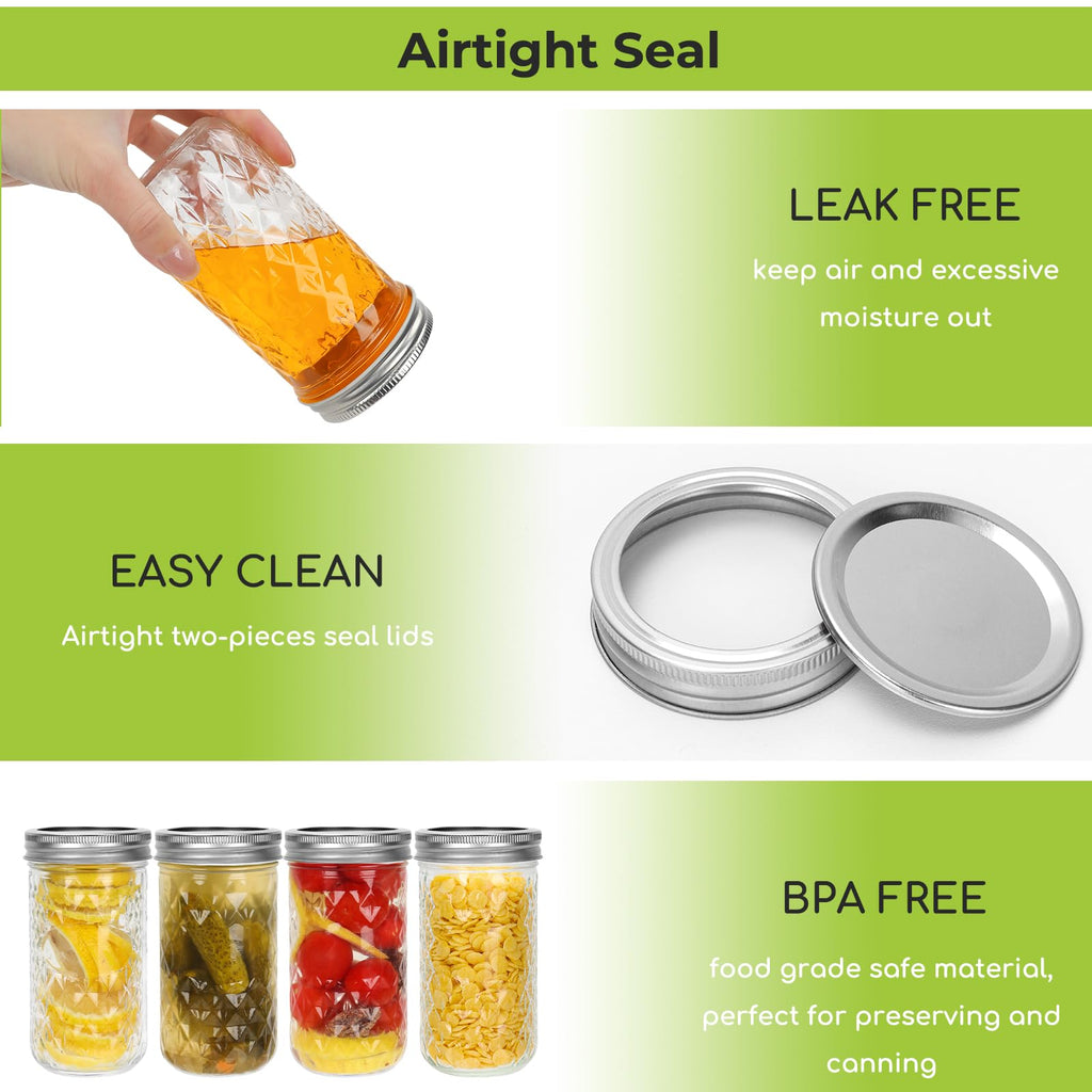 12 oz Regular Mouth Glass Mason Jar 20 Pack F2508