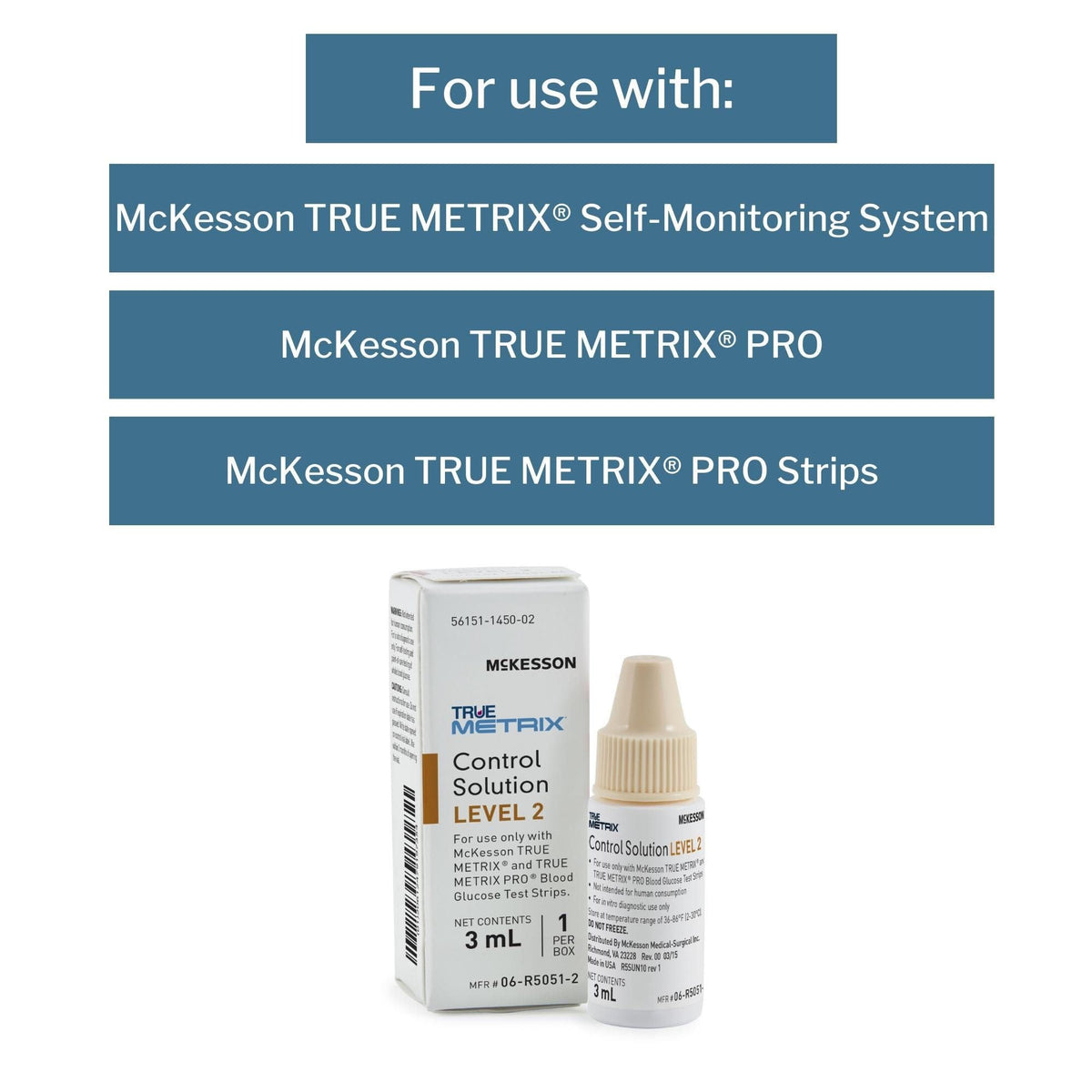 Blood Glucose Testing Control Solution, 3 mL, 24 ct J52622
