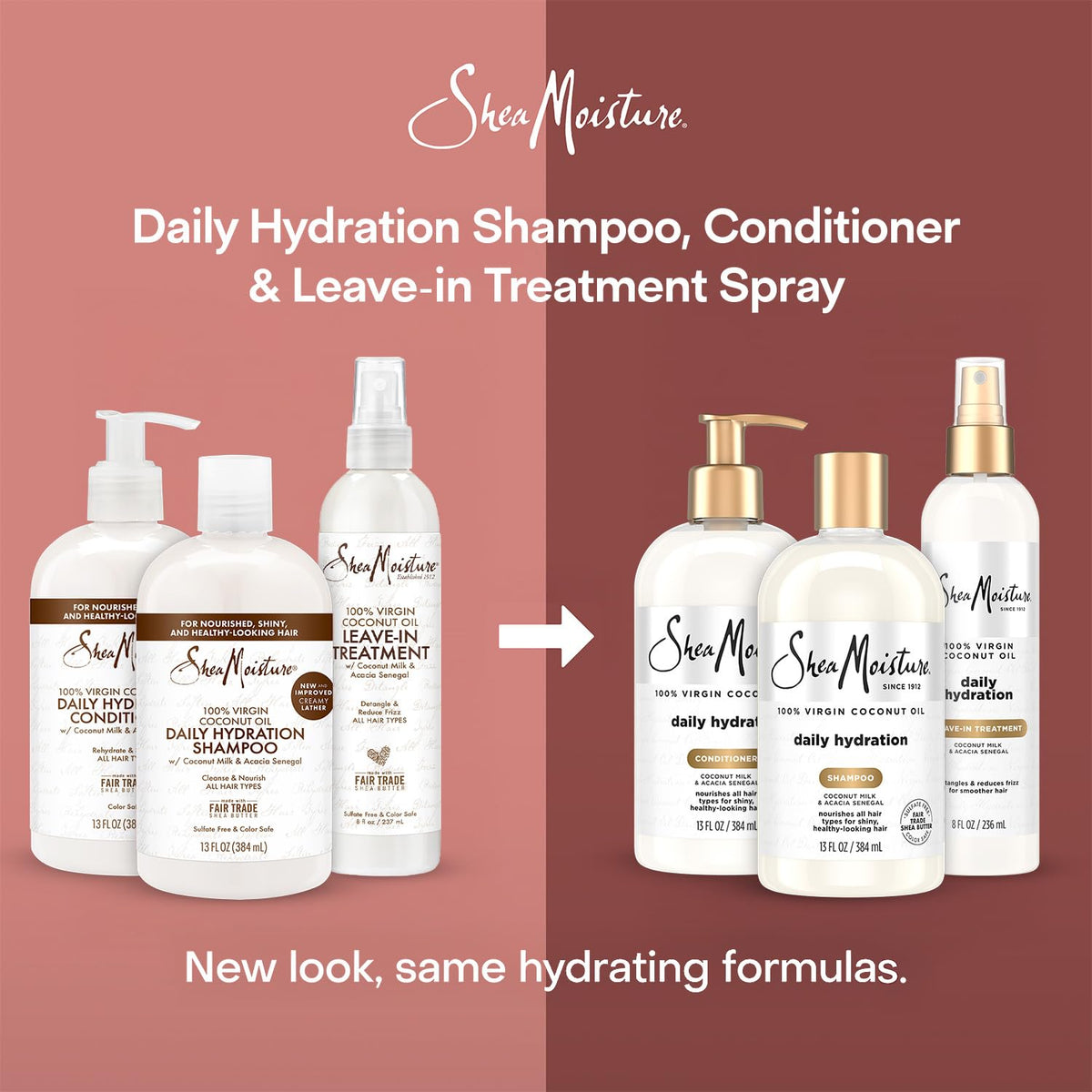 Shampoo & Conditioner + Leave-in Treatment Coconut Oil 3 Piece Set X31063