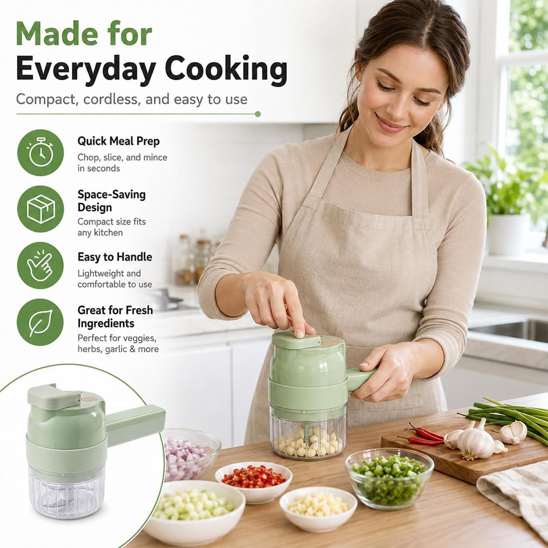 4 in 1 Handheld Electric Vegetable Chopper B6621