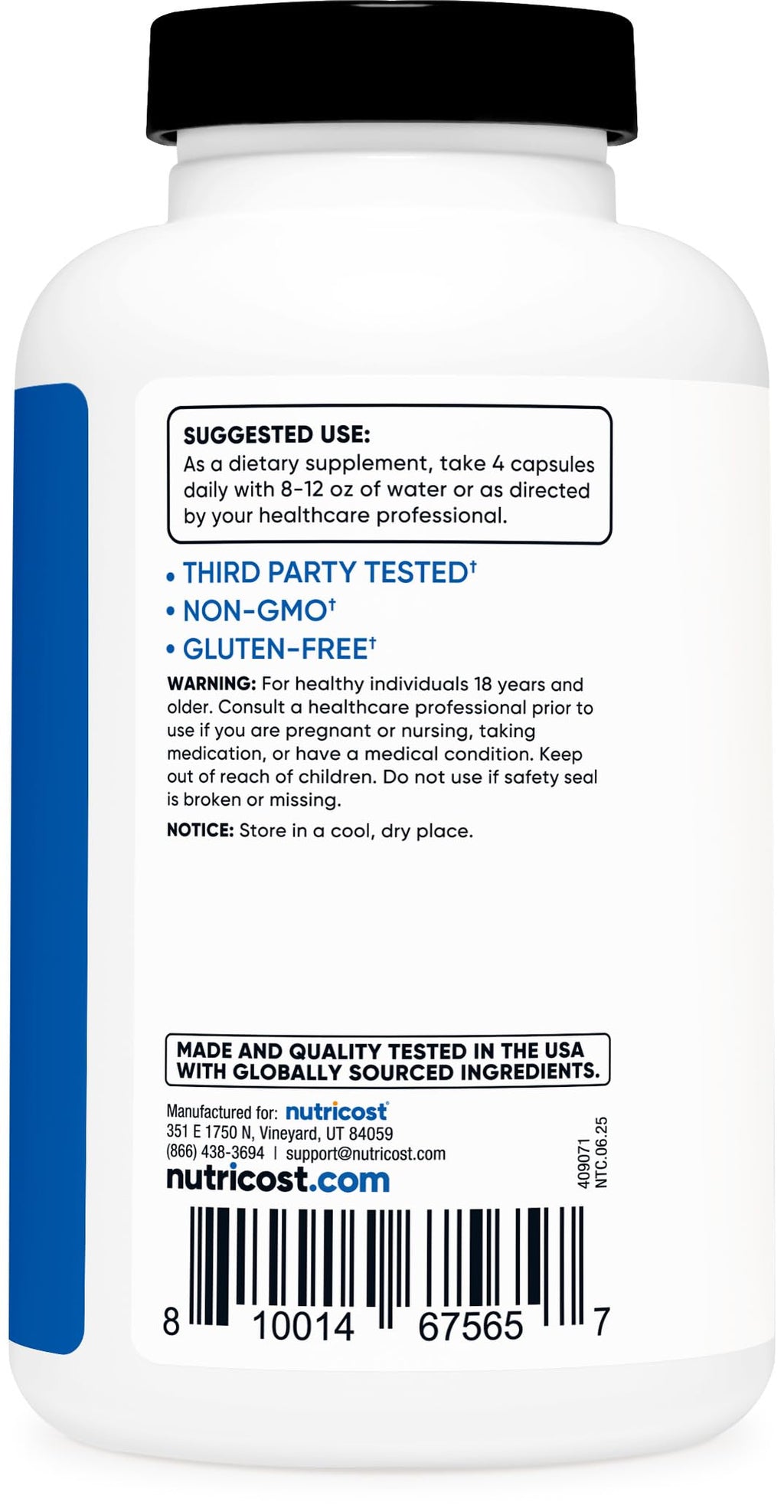 Creatine Monohydrate 3,000mg 180 Capsules D131