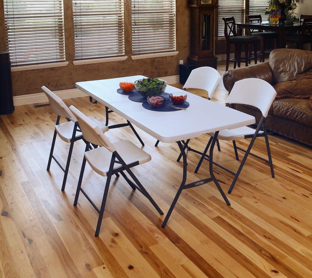 6 Feet White Granite Folding Table U3074