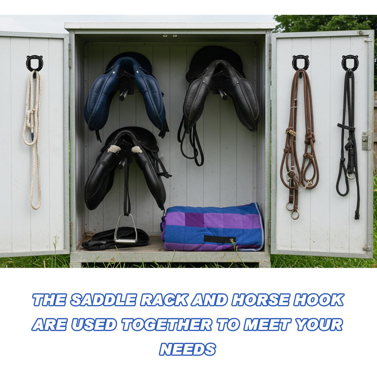 12 Pack Wall Mount Saddle Rack with Bridle Hooks Z62667