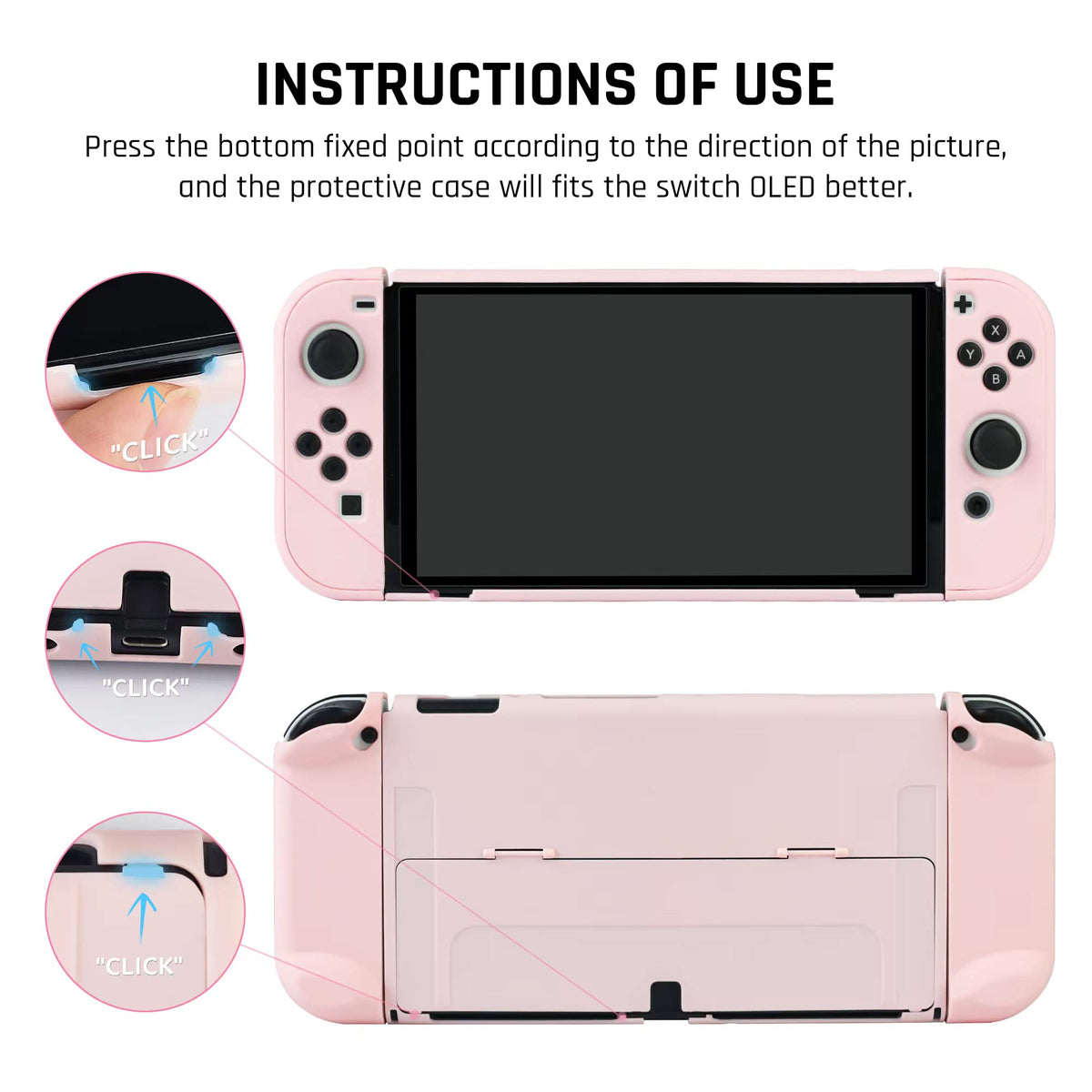Pink Protective Hard Cover for Nintendo Switch OLED I46575