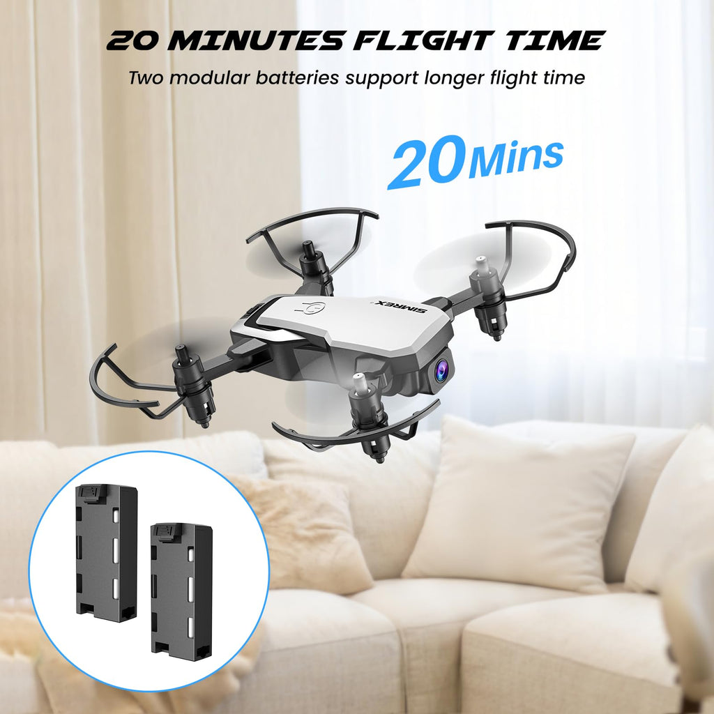 Mini Drone with 720P Camera, Foldable RC Quadcopter, White J529745