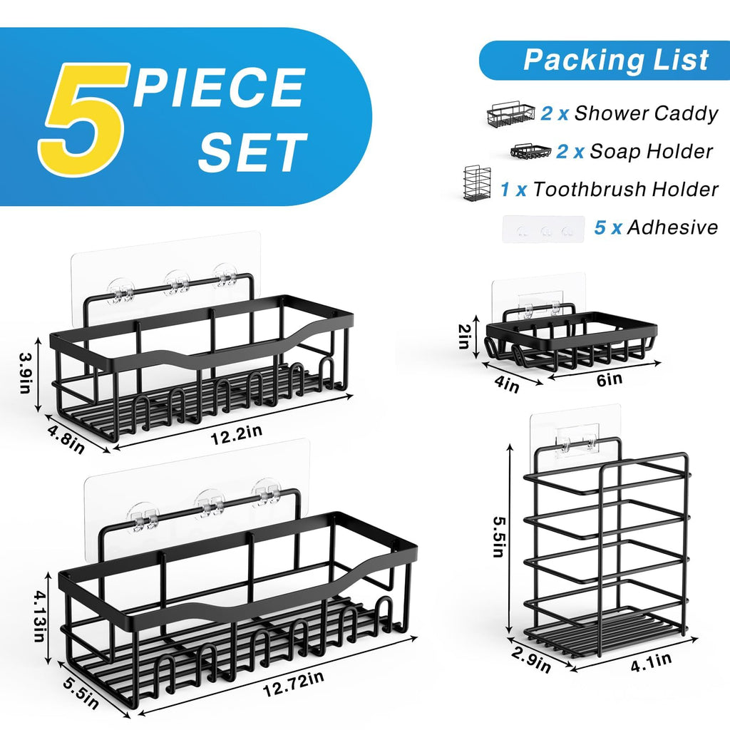 5 Pack Rustproof Stainless Steel Shower Caddy Y4016