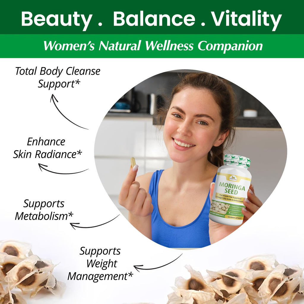 Organic Moringa Seeds Capsules 120 Vegan Capsules G54621