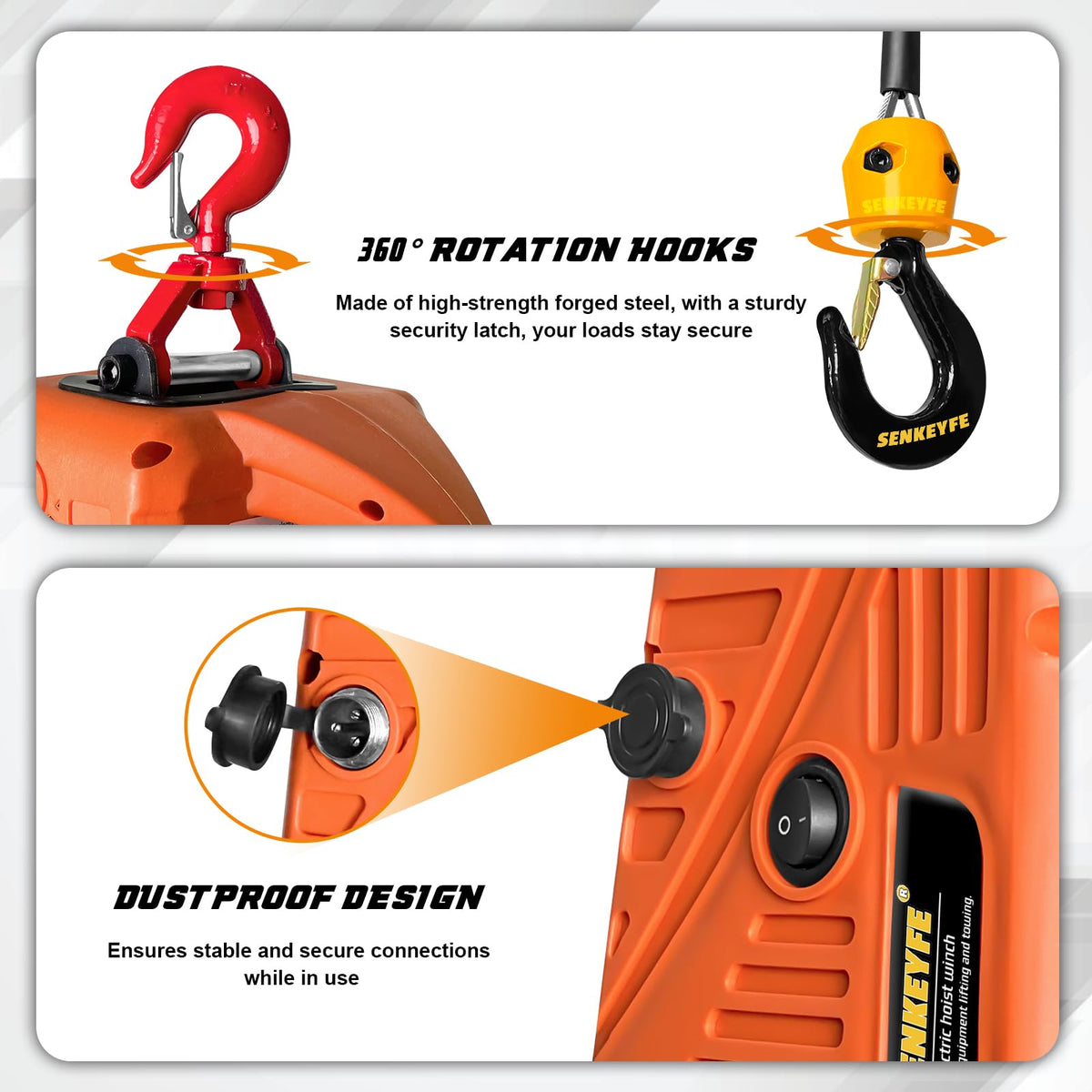 Electric Portable Hoist Winch 1500LBS 110V 25 FT with Lifting Strap P78665