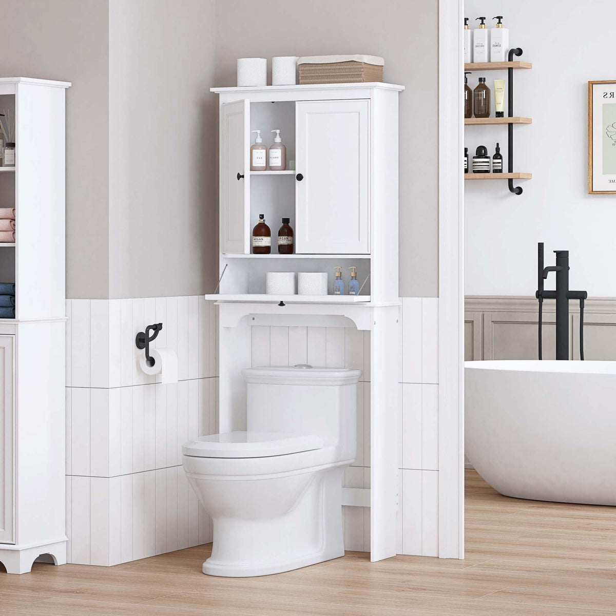 White Over the Toilet Storage Cabinet I890