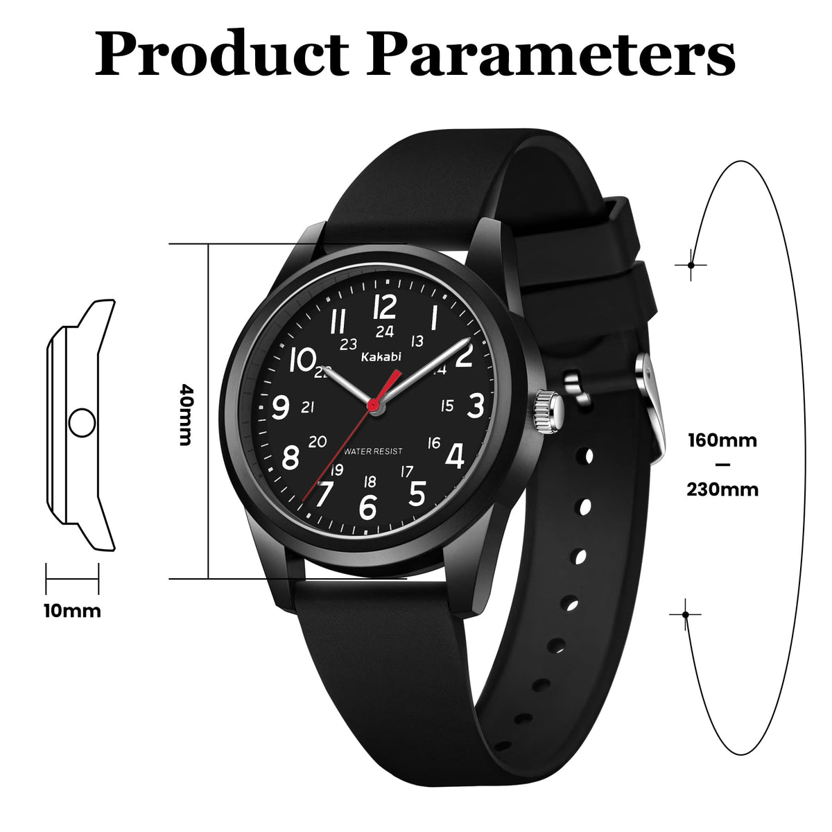 Mens Womens Quartz Silicone Strap Military Wristwatch W6621