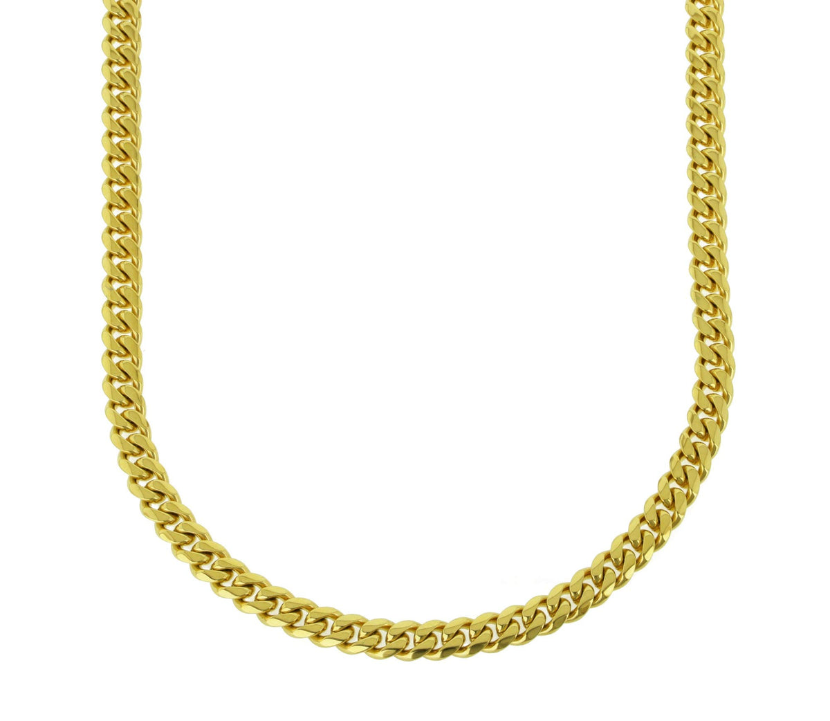 Miami Cuban Link Chain 18k Yellow Gold Plated Stainless Steel Necklace 30 inches X742