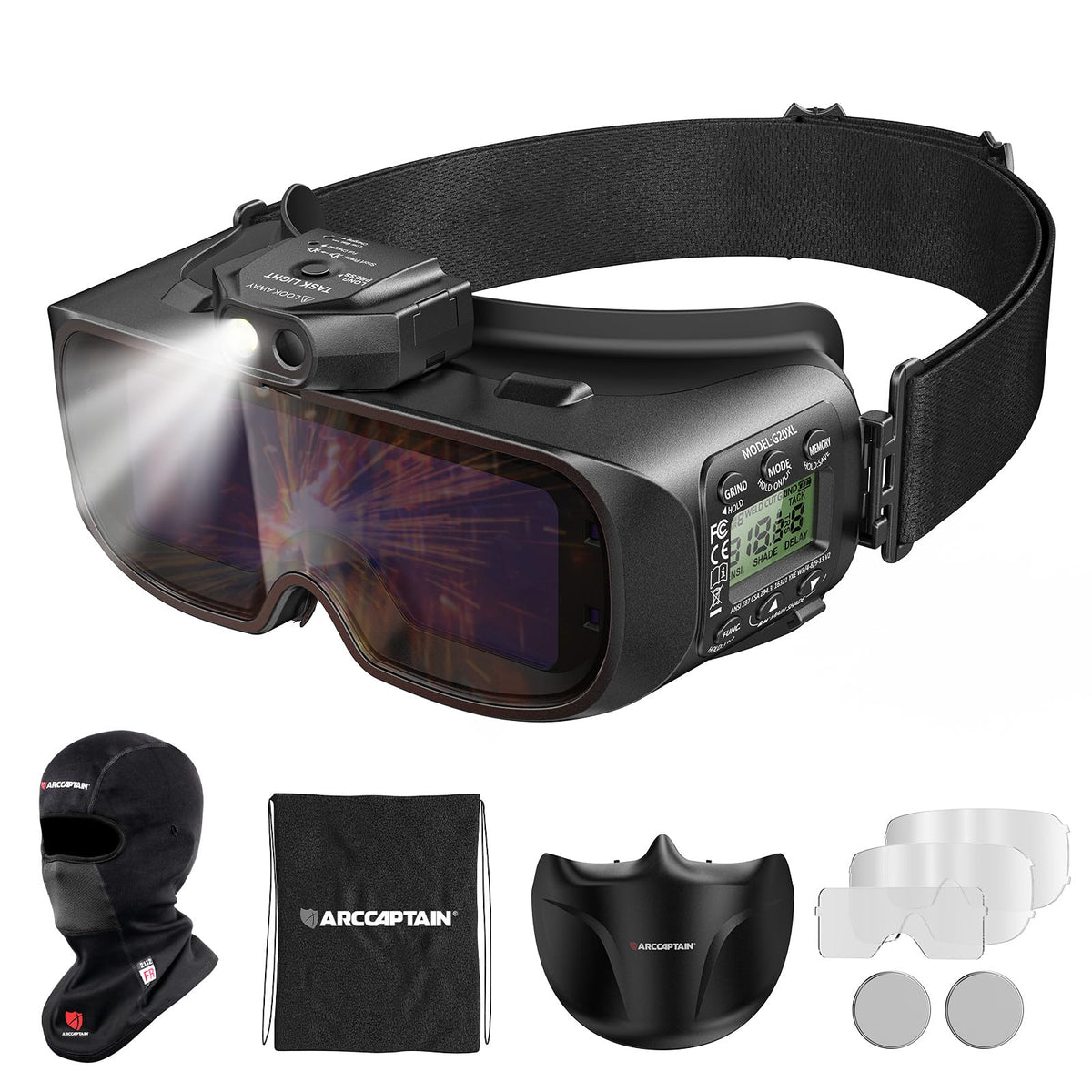 Auto-Darkening Welding Goggles Kit with LED Light K842