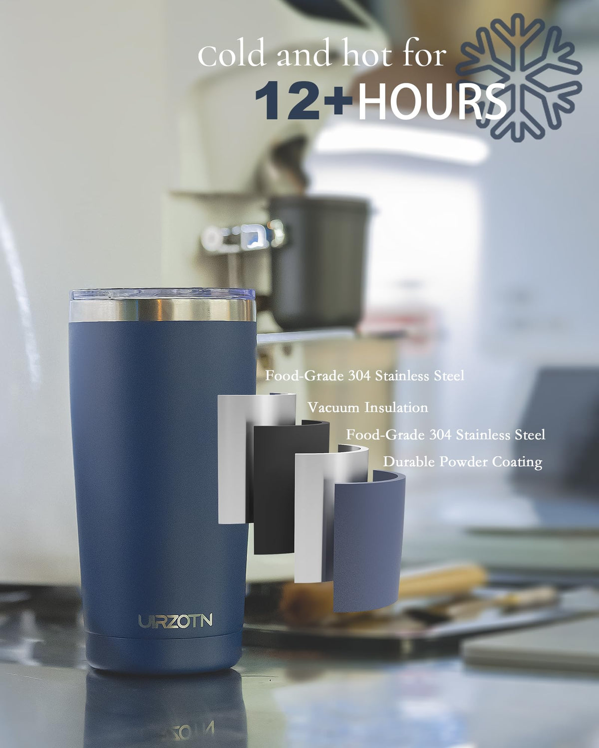 20oz Stainless Steel Insulated Travel Coffee Tumbler with Straw R2470