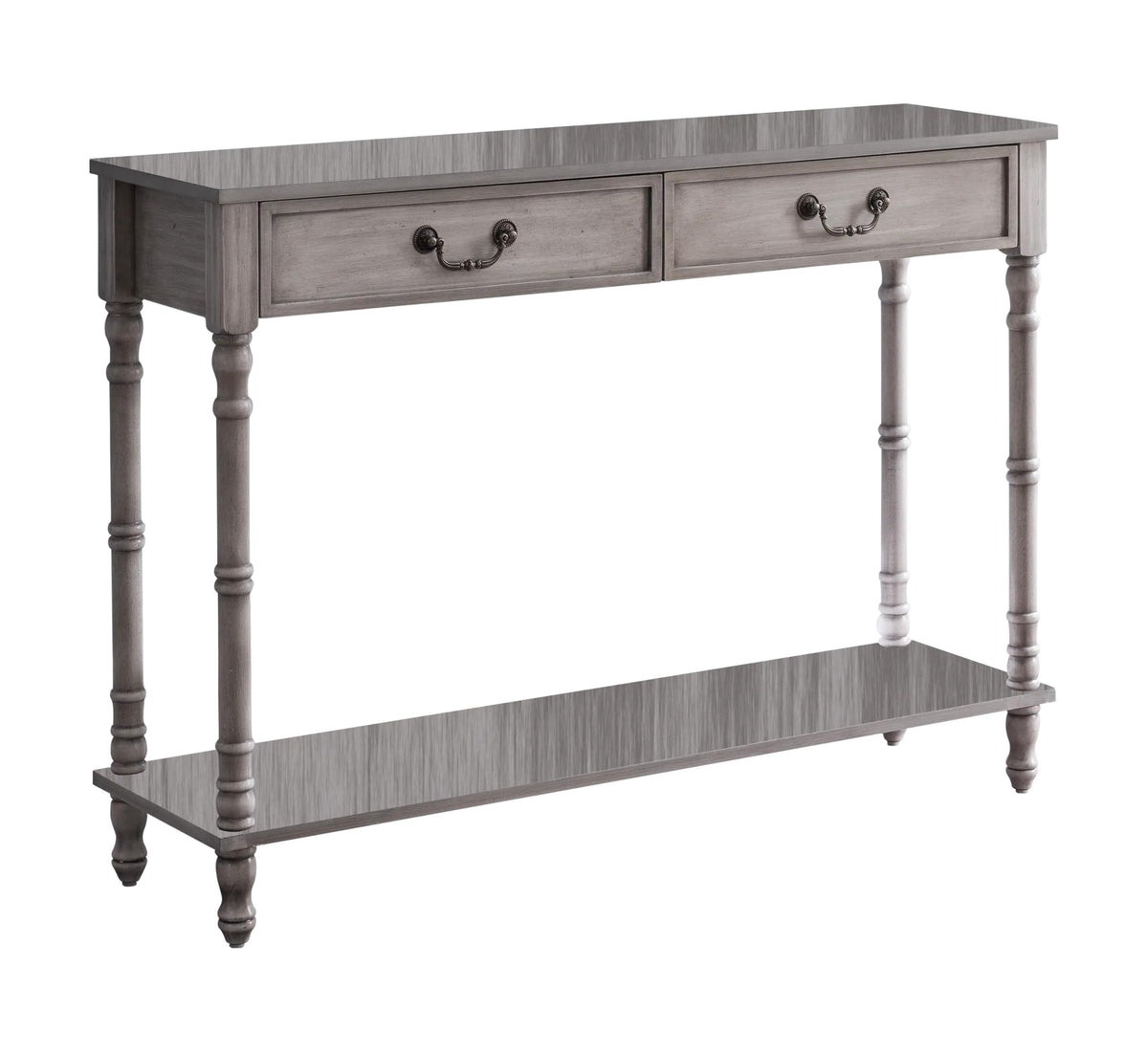 Washed Oak Wood Console Table with 2 Drawers P1140