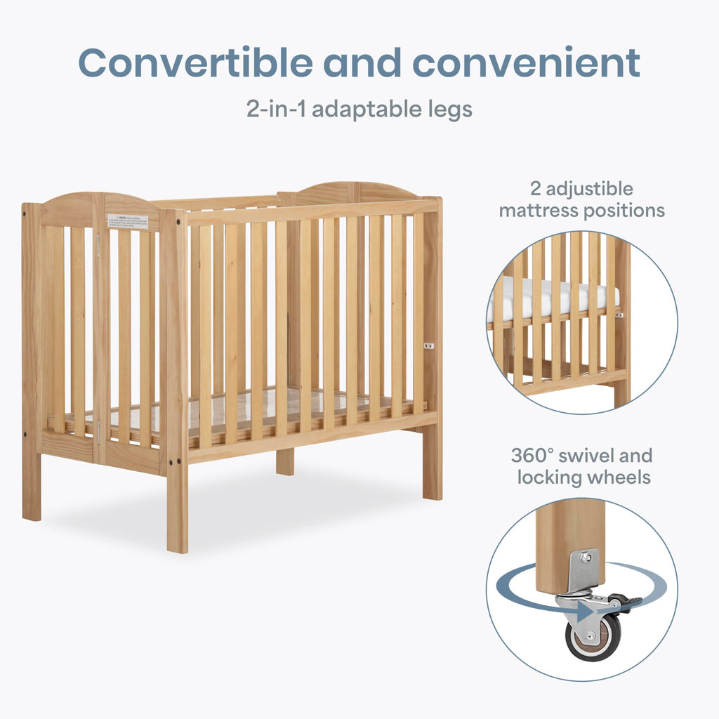 2-in-1 Portable Mini Crib with Mattress U745
