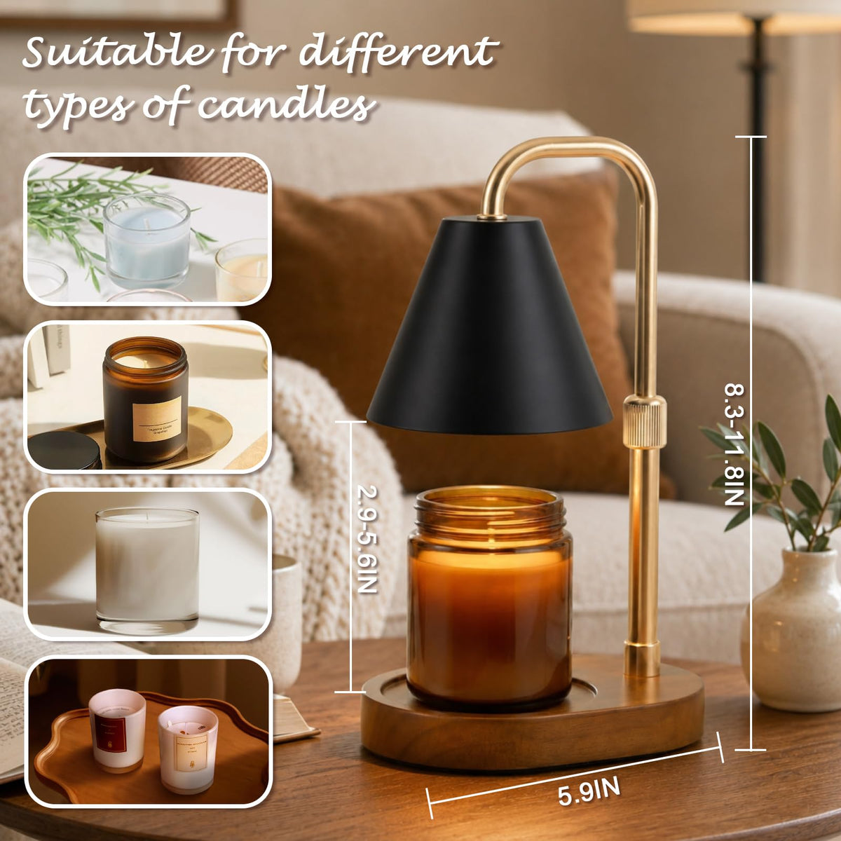 Candle Warmer Lamp Timer Height Adjustable G38127