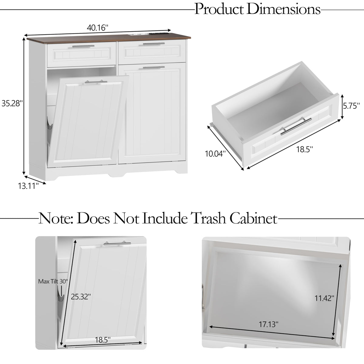 10 Gallon Double Tilt Out Trash Can Cabinet Y460688