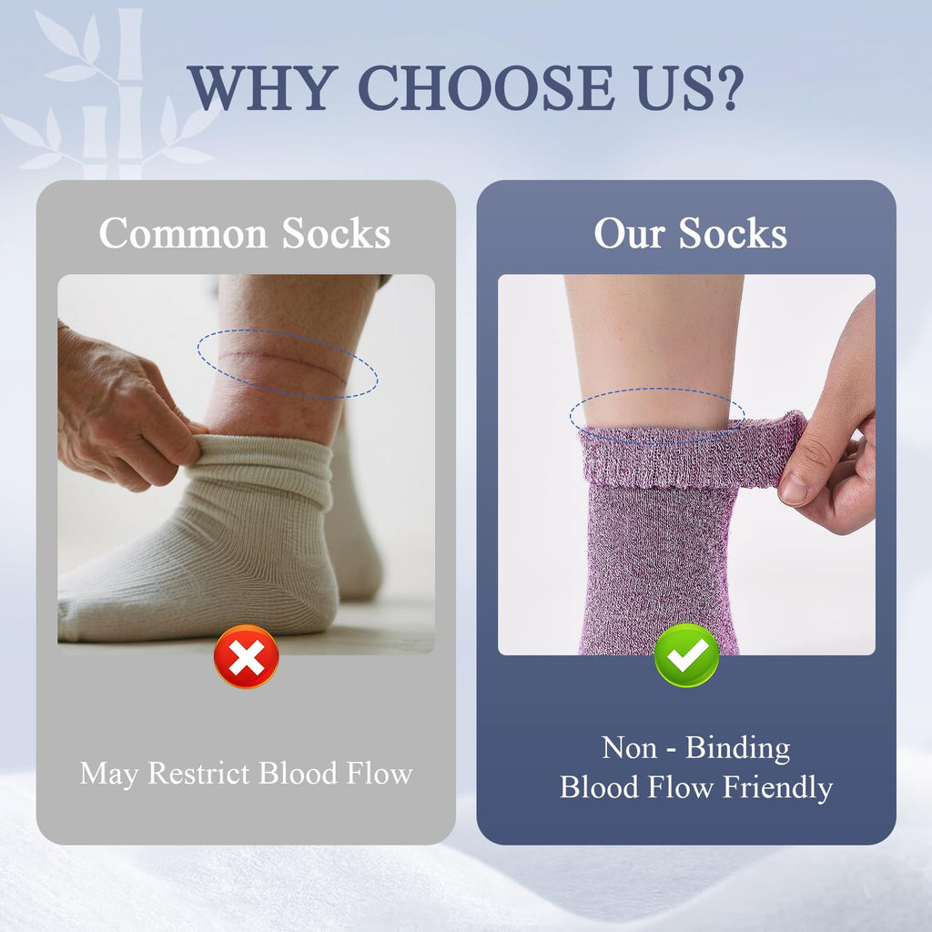Bamboo Viscose Non Binding Wide Top Ankle Socks J4746
