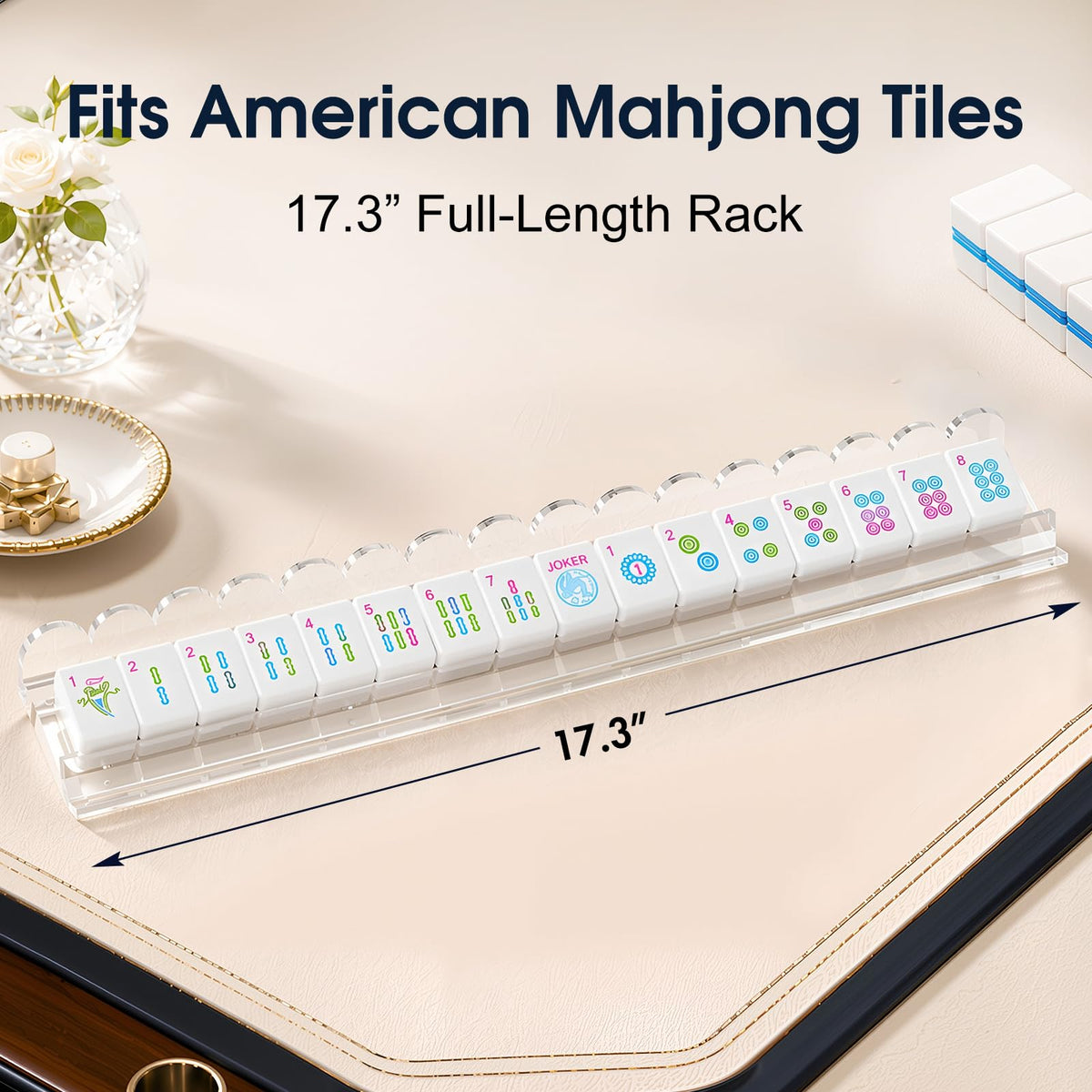 Clear Acrylic Mahjong Racks with Pushers, 4-Pack X8328