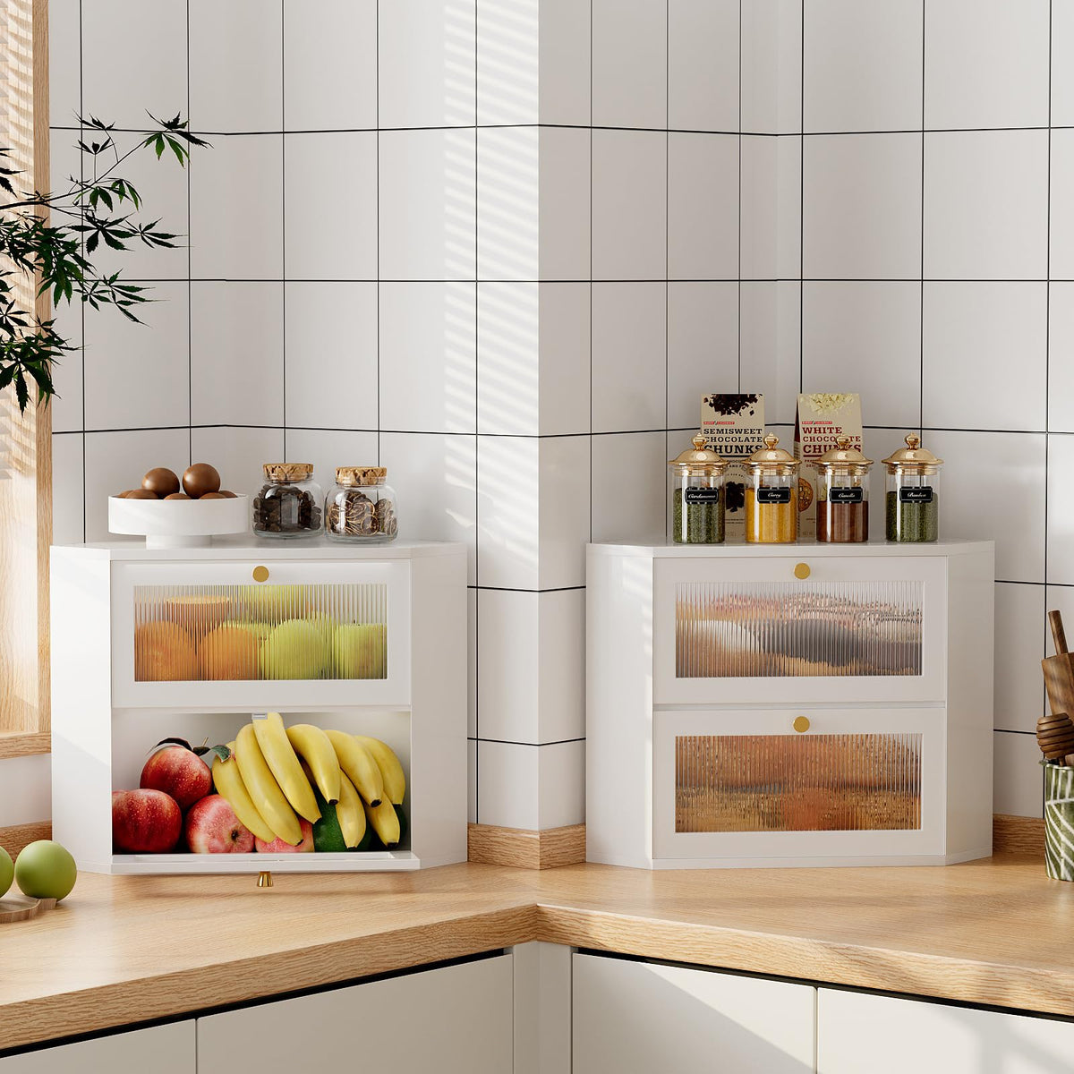 Bamboo Bread Box with Transparent Door W6329