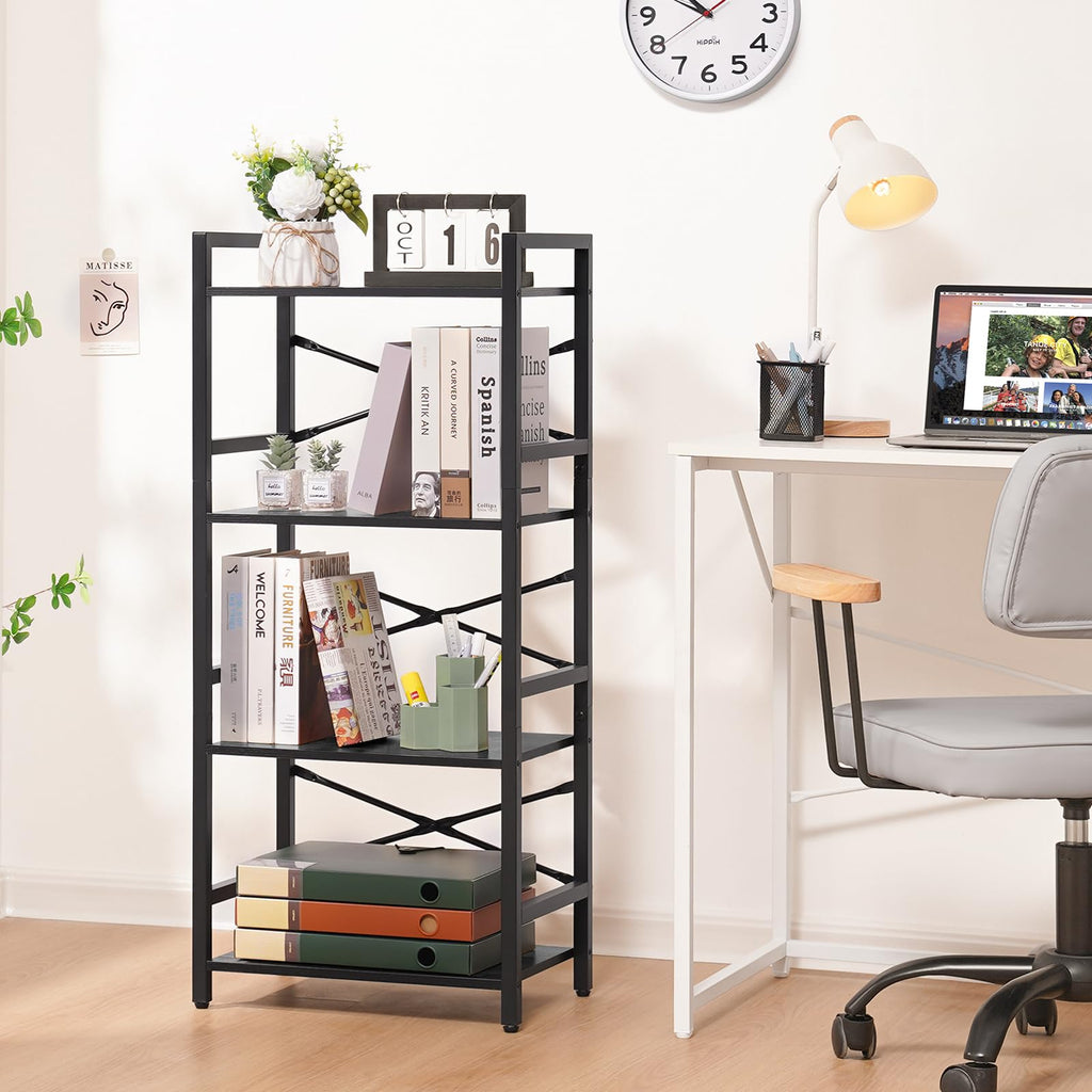 4 Tier Metal Wood Bookshelf I9366