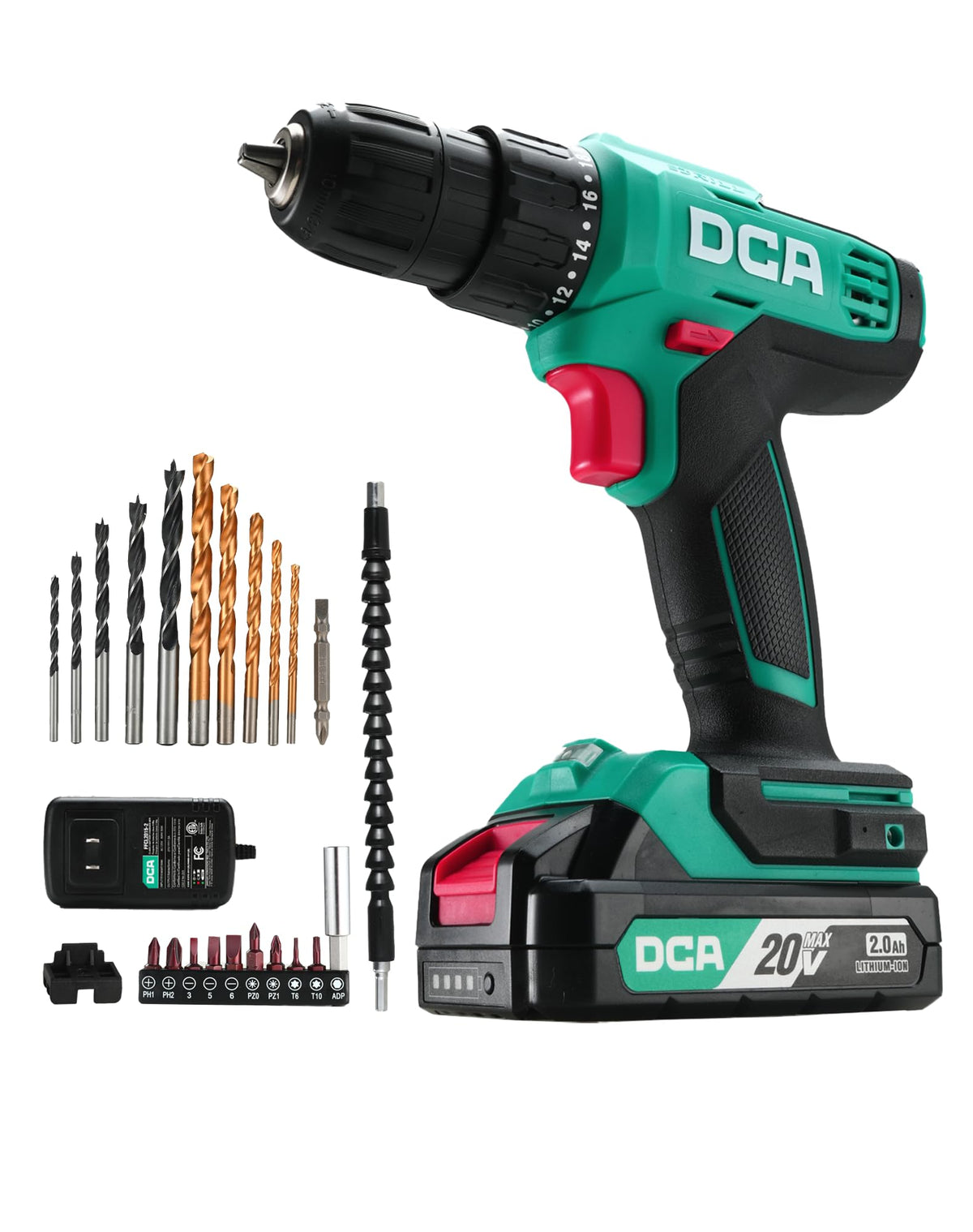 Cordless Drill Set 354 in-lbs Torque 3/8" Keyless Chuck 20V F885