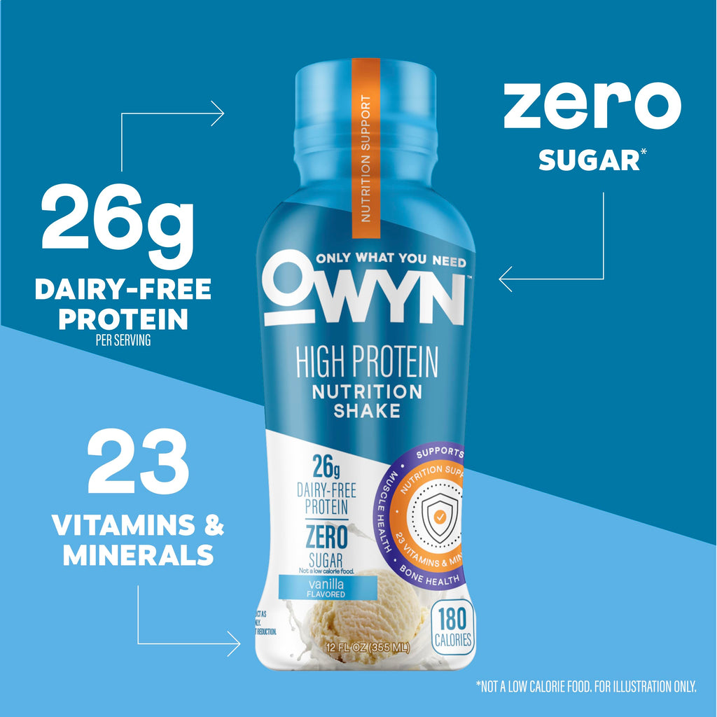 26g High Protein Shake, Vanilla Flavored, 12 Ct M351570