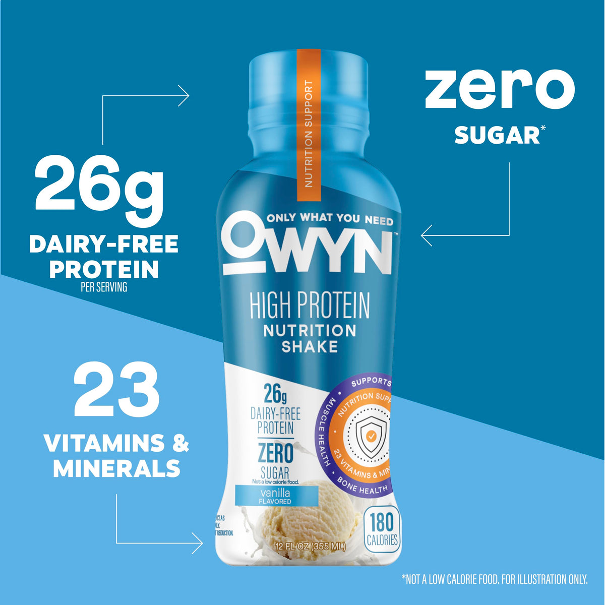 26g High Protein Shake, Vanilla Flavored, 12 Ct M351570