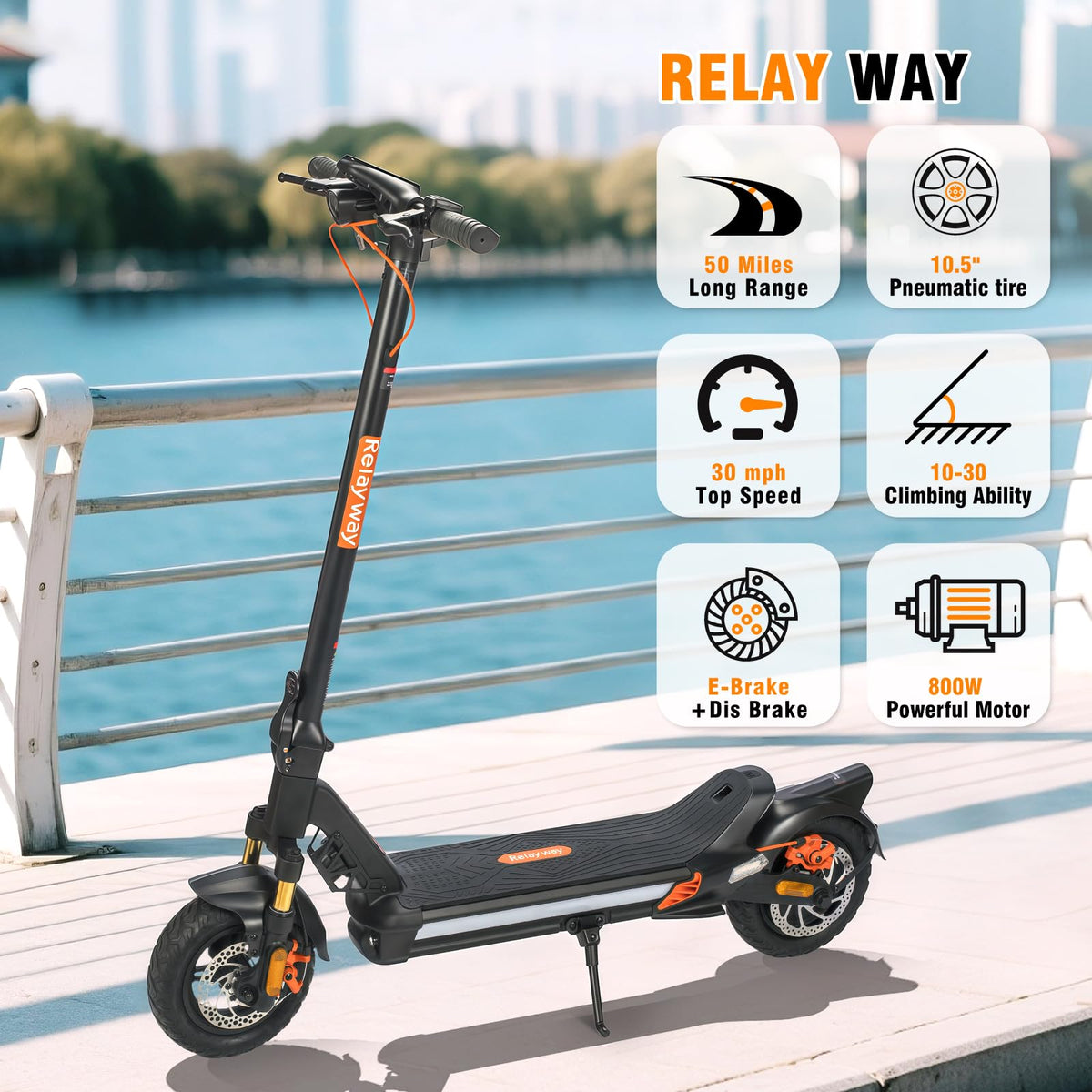 Offroad Electric Scooter 30 Mph 40-50 Miles Range W117