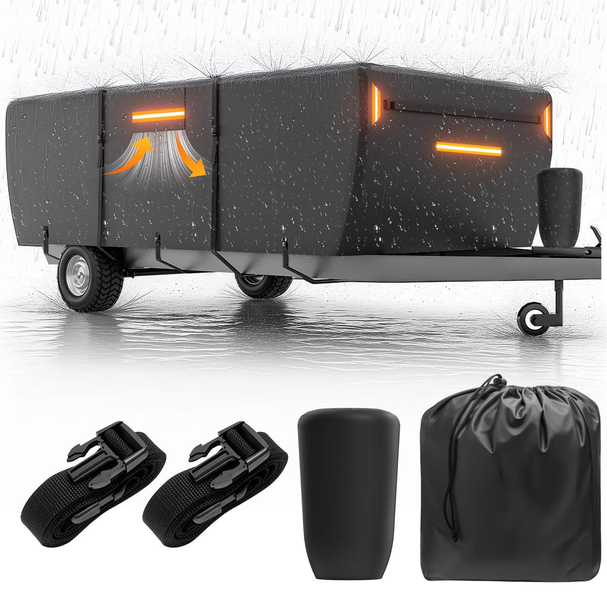 12-14 ft Pop Up Camper Cover 7 Layers Oxford Waterproof V4874