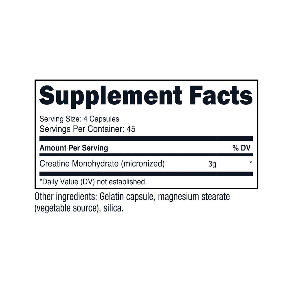 Creatine Monohydrate 3,000mg 180 Capsules D131