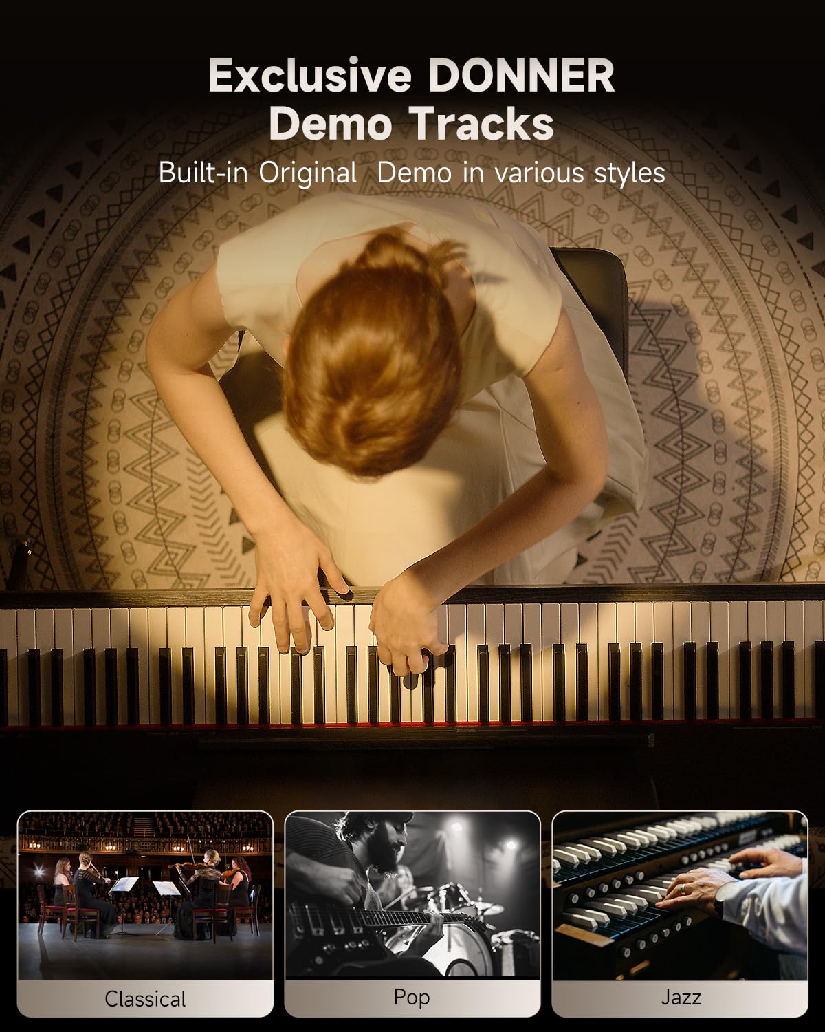 88 Key Weighted Digital Piano with Bluetooth and Three Pedal A316694