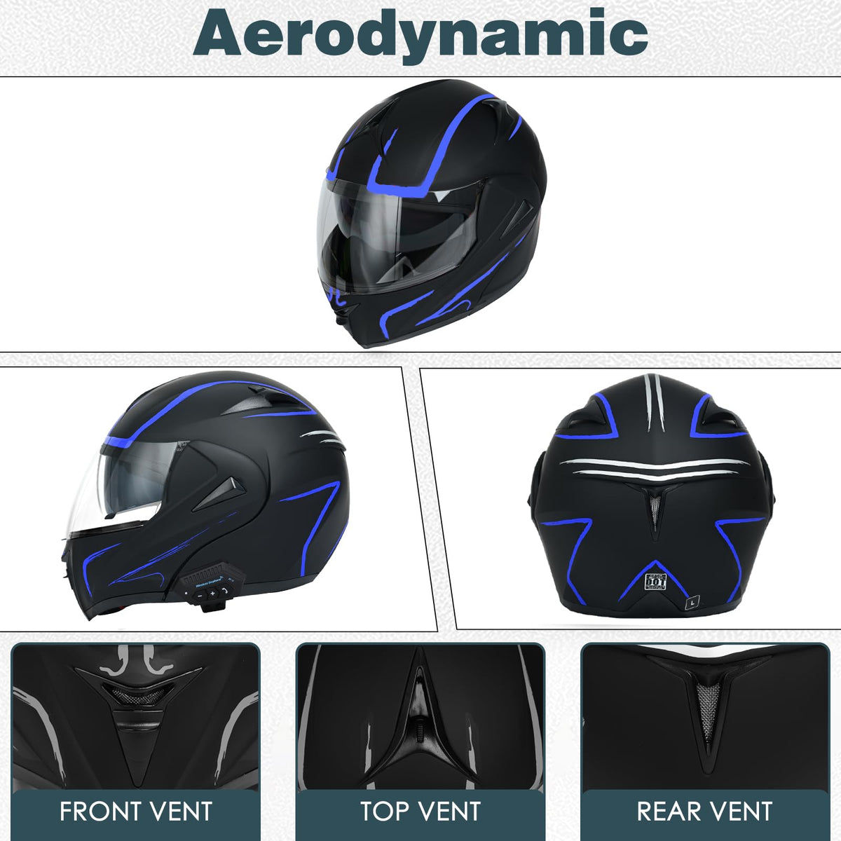 DOT Approved Bluetooth Modular Motorcycle Helmet A351181