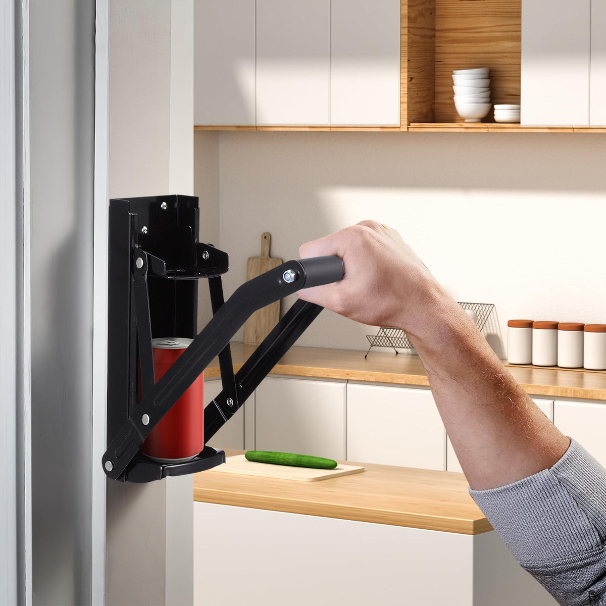 Wall Mounted Stainless Steel Can Crusher with Bottle Opener V6475