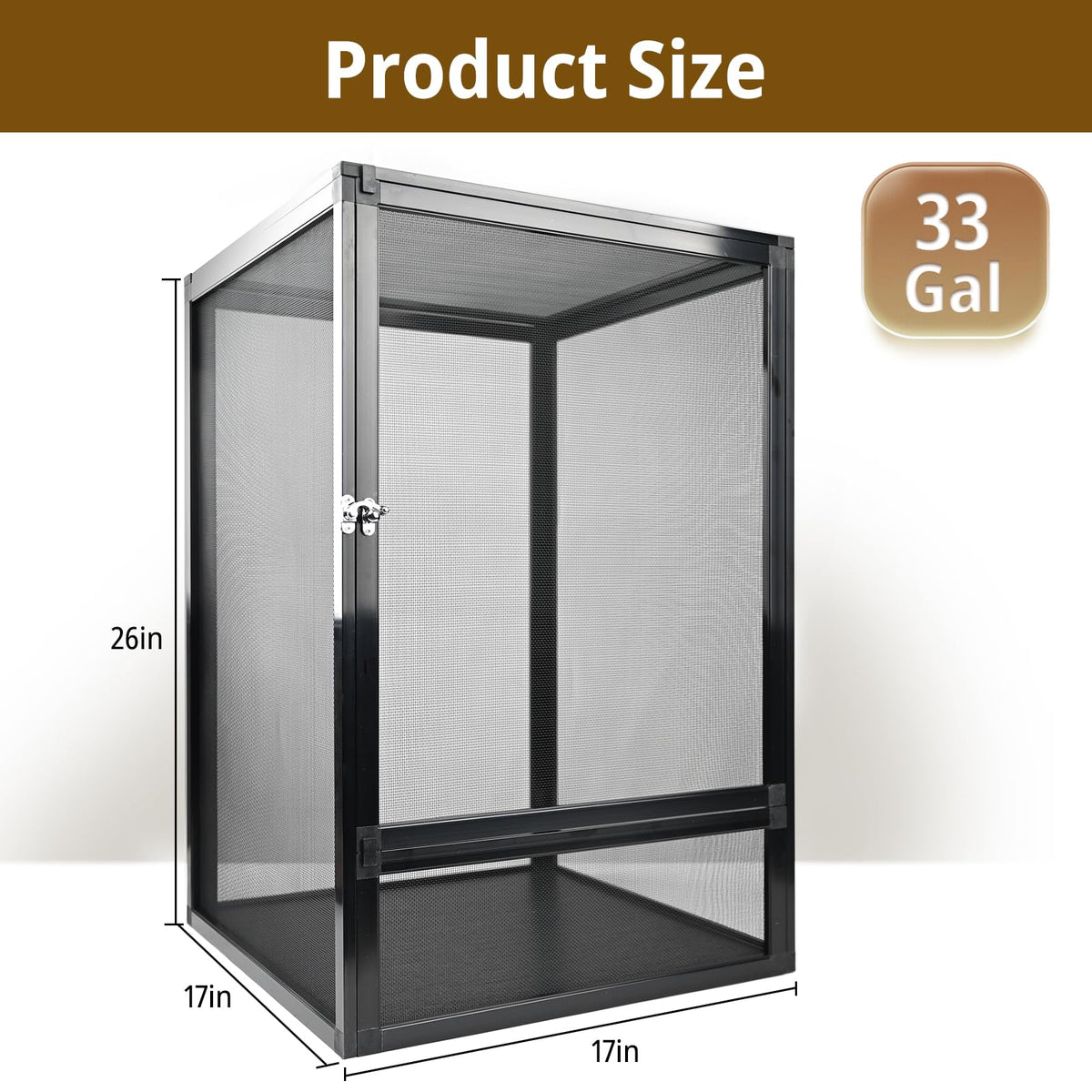 33 Gallon Open-Air Mesh Reptile Terrarium Cage D43860