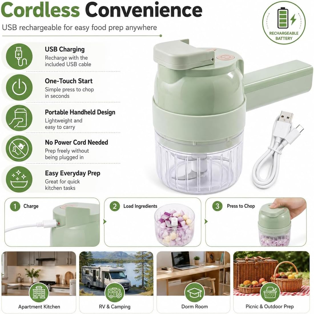 4 in 1 Handheld Electric Vegetable Chopper B6621