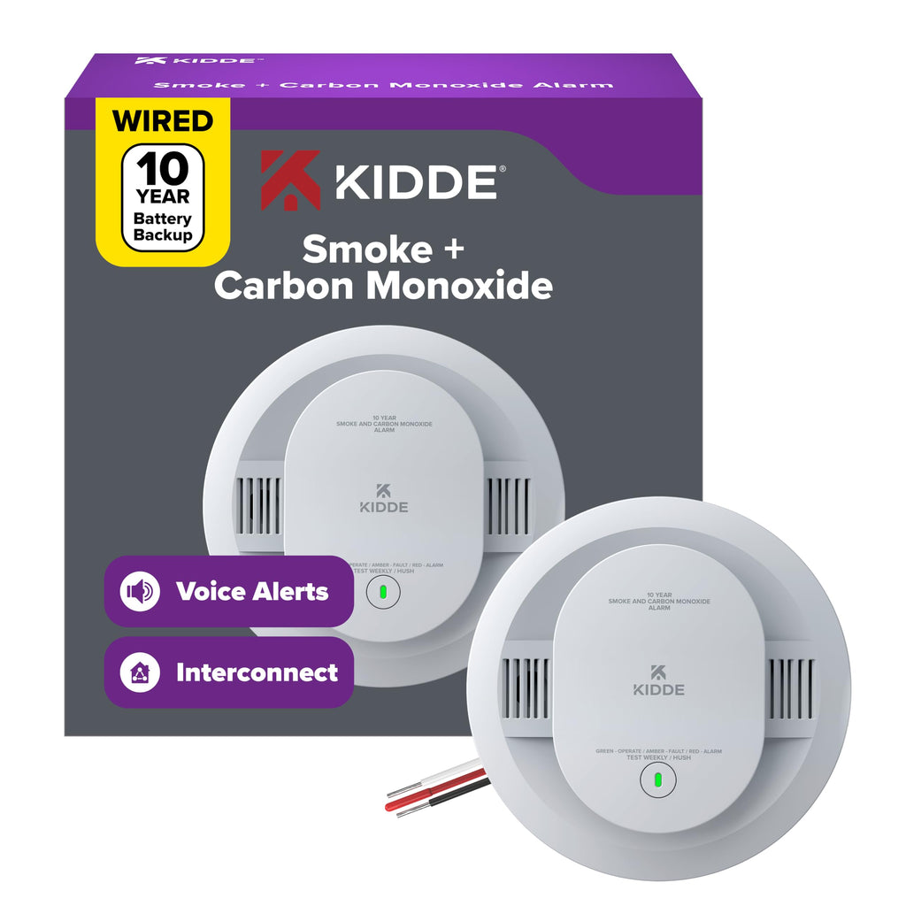 Smoke and Carbon Monoxide Detector, Hardwired with 10-Year Battery Backup W213
