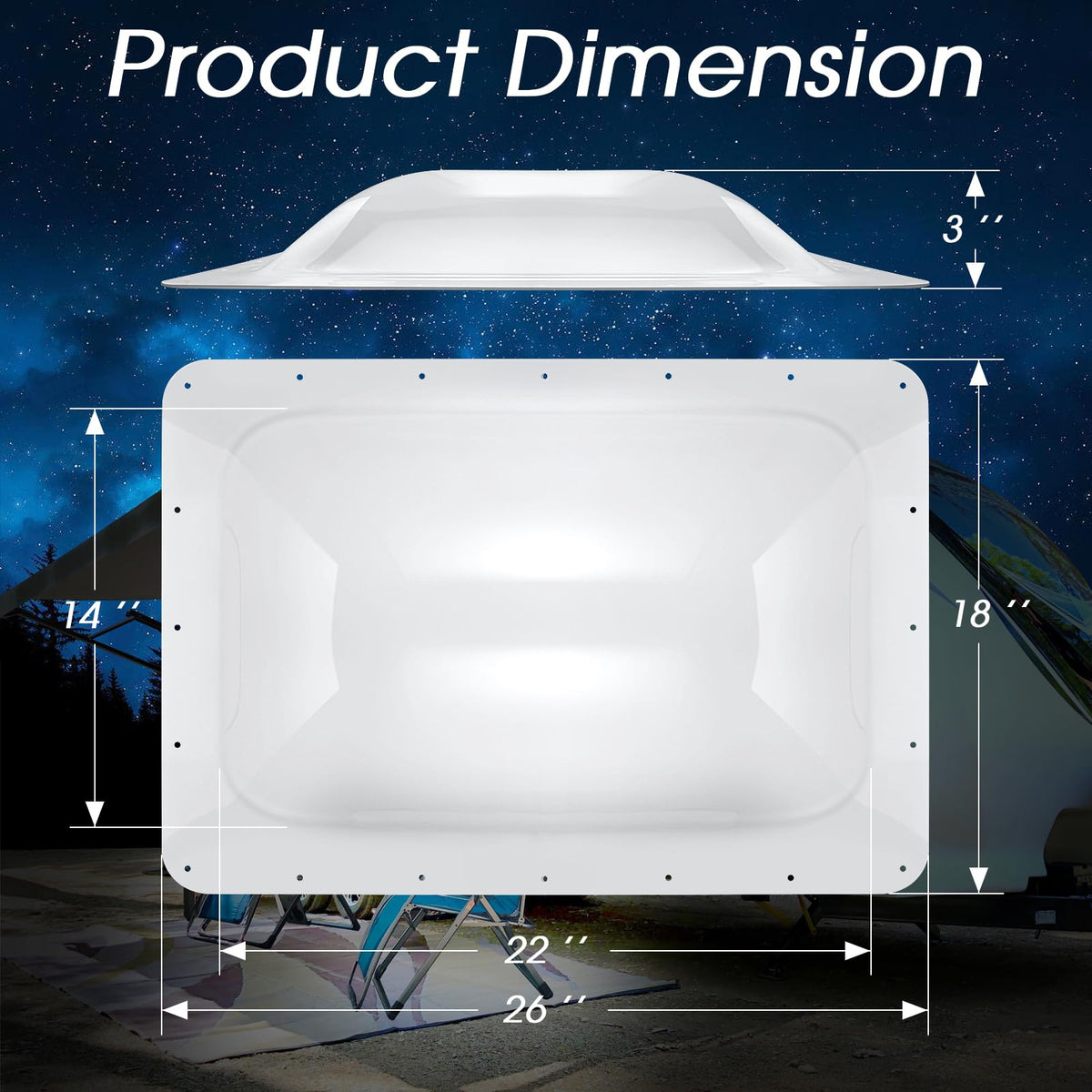 18" x 26" RV Skylight Replacement Outer Dome I7745