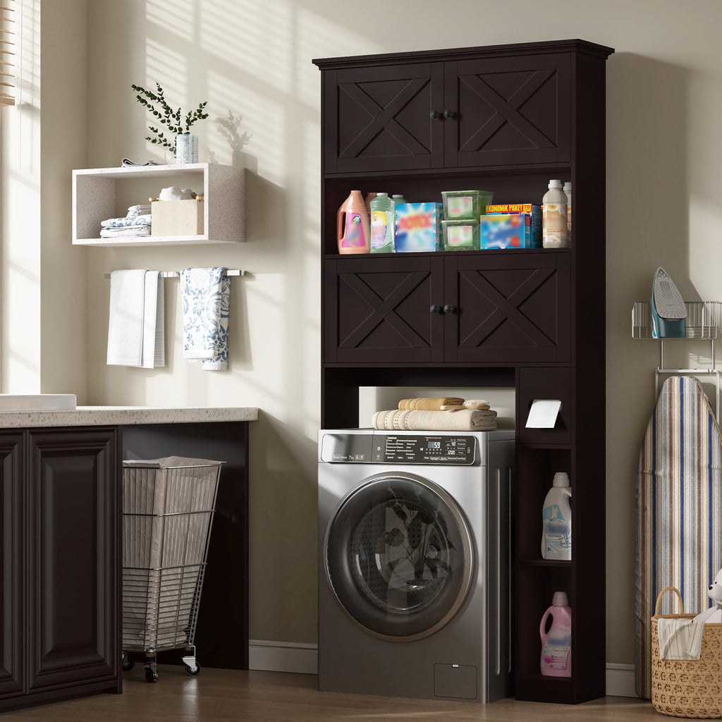 Over The Toilet Storage Cabinet with Doors & Paper Holder X483