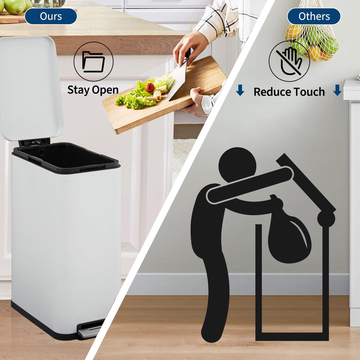 13.2 gal Step Kitchen Trash Can H989