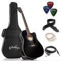 Black Cutaway Thinline Acoustic-Electric Guitar P217258
