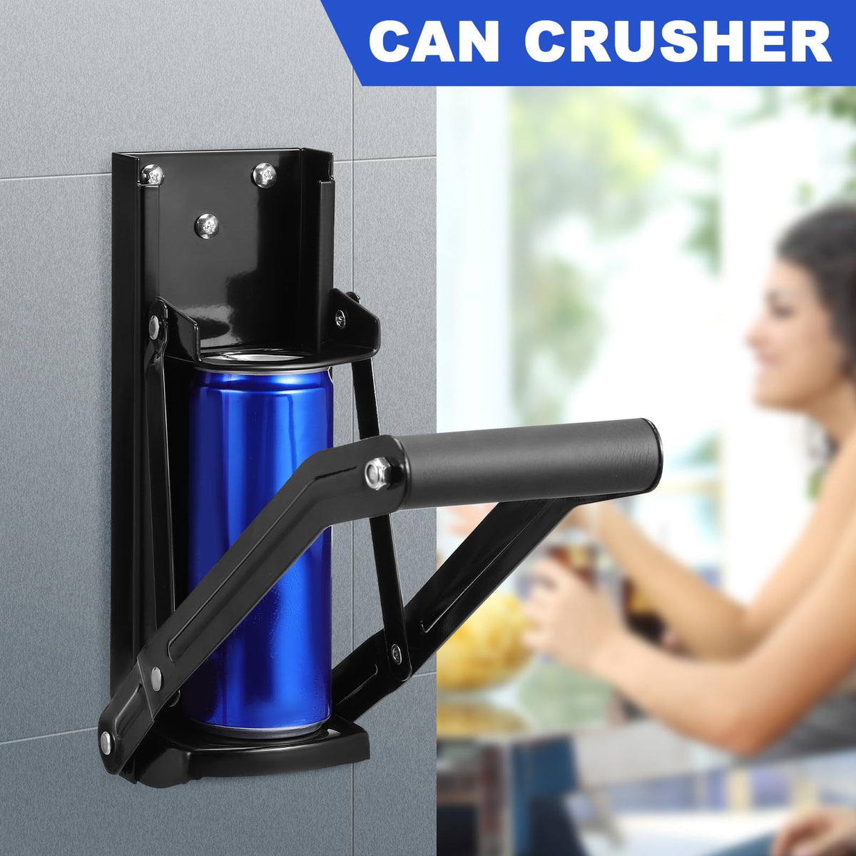 Wall Mounted Stainless Steel Can Crusher with Bottle Opener V6475