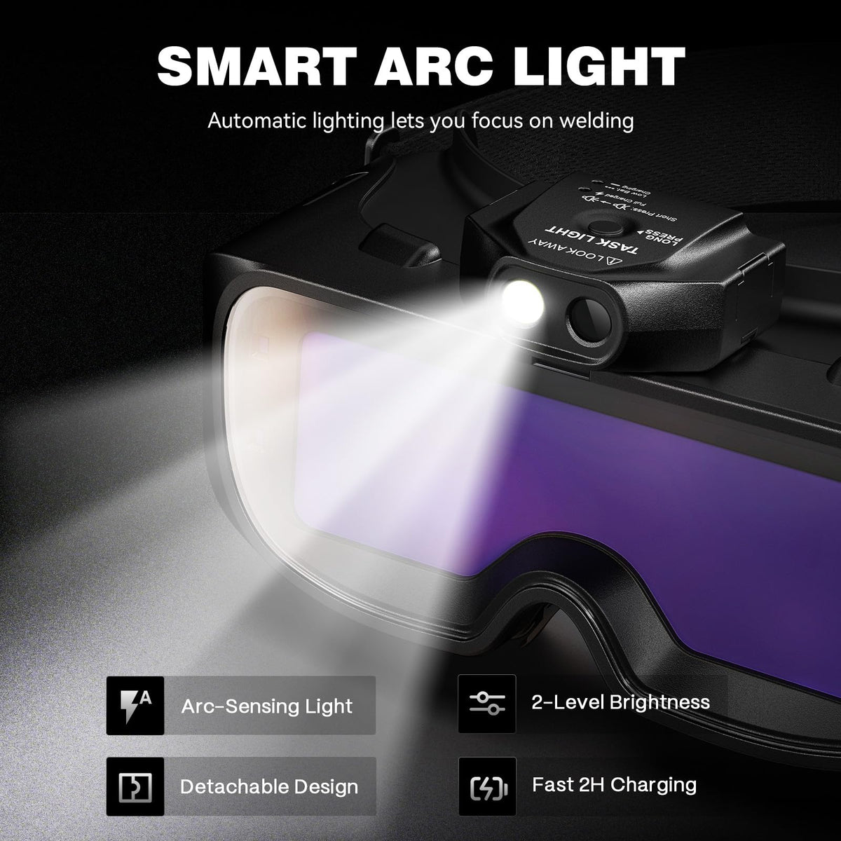Auto-Darkening Welding Goggles Kit with LED Light K842